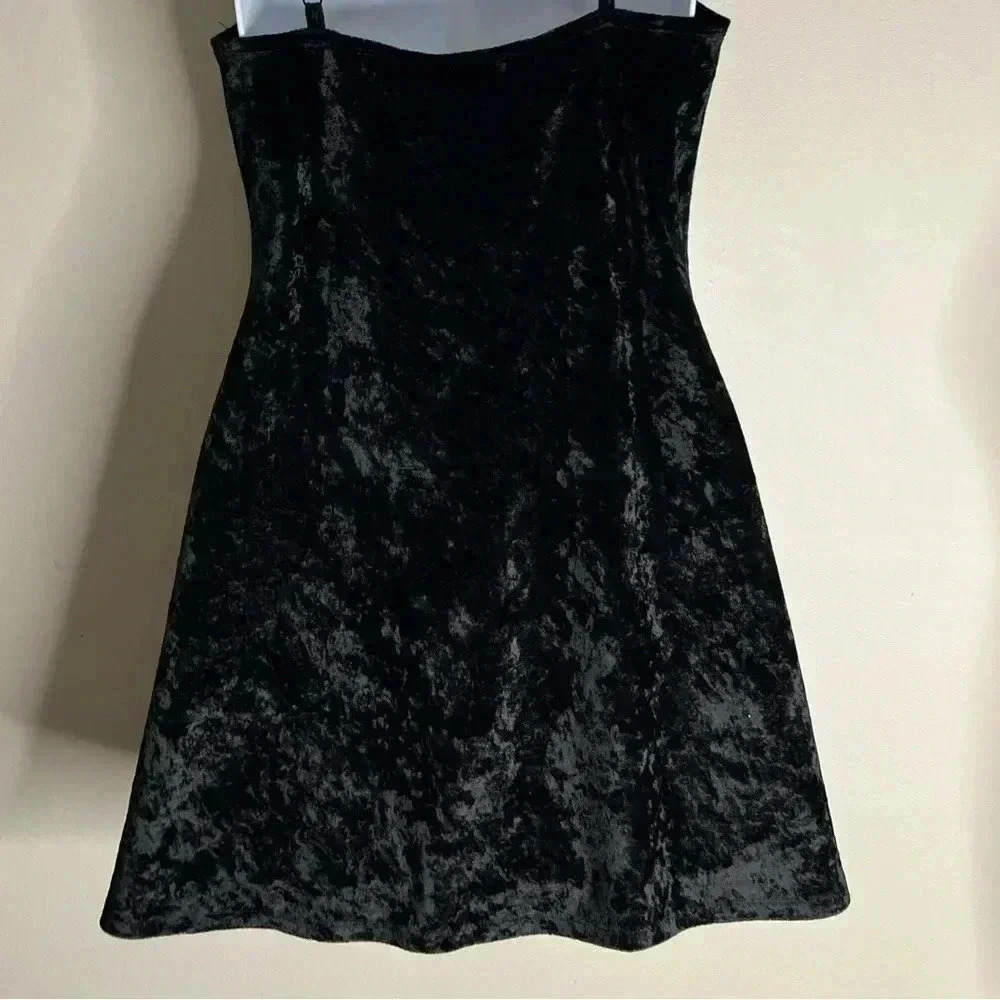 Vintage Victoria’s Secret Crushed Velvet Slip Dress Mini Small Black 90s 2000s - Picture 5 of 13